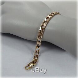 9ct Gold Flat Curb Link 7.5 Bracelet