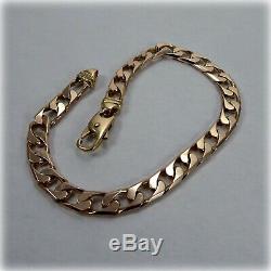 9ct Gold Flat Curb Link 7.5 Bracelet