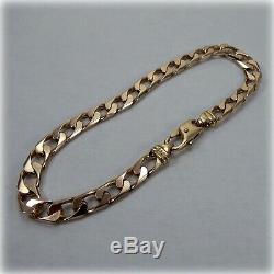 9ct Gold Flat Curb Link 7.5 Bracelet