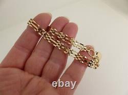 9ct Gold Gate Bracelet 3 bar padlock NEW Hallmarked 7.5'' 3.2 grams gift box