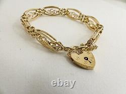 9ct Gold Gate Bracelet Knot Bar Link Hallmarked 16 grams 7.75'