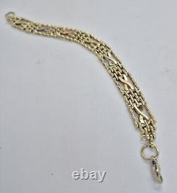 9ct Gold Gate Bracelet, Three Colour Gold Heavy 20 grams