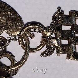 9ct Gold Gate Link Bracelet With Padlock And Safety Chain Fully Hallmarked