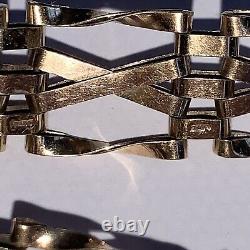 9ct Gold Gate Link Bracelet With Padlock And Safety Chain Fully Hallmarked