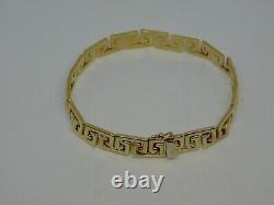 9ct Gold Greek Key Pattern Link Bracelet