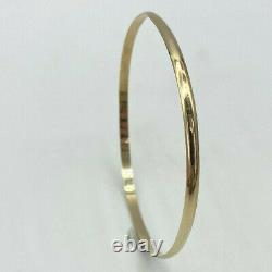 9ct Gold Hallmarked 3mm Plain D-Shape Slave Bangle. Goldmine Jewellers