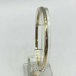 9ct Gold Hallmarked 3mm Plain D-Shape Slave Bangle. Goldmine Jewellers