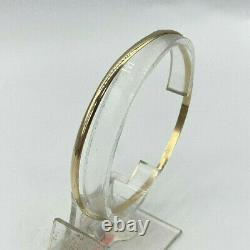 9ct Gold Hallmarked 3mm Plain D-Shape Slave Bangle. Goldmine Jewellers