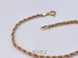 9ct Gold Hallmarked 7 1/2 Rope Bracelet. Goldmine Jewellers