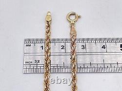 9ct Gold Hallmarked 7 1/2 Rope Bracelet. Goldmine Jewellers