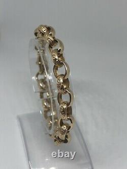 9ct Gold Hallmarked Chunky 7.5 Inch Length Belcher Bracelet