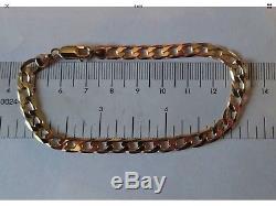 9ct Gold Hallmarked Curb Bracelet 21cm (8.25)long. Too Nice To Scrap 9 Carat