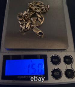 9ct Gold Hallmarked Heavy Flat Curb Link Bracelet 15 Grams 8.4 Long