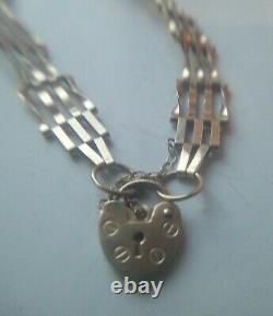 9ct Gold Heart Gate Bracelet Fully Hallmarked