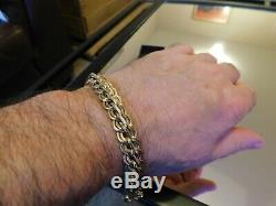 9ct Gold Heavy Fancy Link Bracelet 10.8g