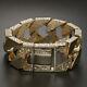 9ct Gold Heavy-weight Ornate Square Curb Bracelet 8.5 Rrp £6730 (b40 8.5 A)