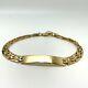 9ct Gold Id Gate Link Bracelet 9ct Yellow Gold Hallmarked Gate Link Id 6mm 19cm
