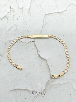9ct Gold Identity ID Bracelet Free Engraving Maidens Childs D/c Curb Link Boxed