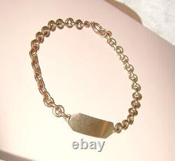 9ct Gold Identity Tag Bracelet 6g For Medium Wrists 6.5 Classic Yellow Gold Qvc