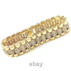 9ct Gold Kids Baby Bracelet Cubic Zirconia CZ Stones NEW Yellow 22.8g 5.5 inches