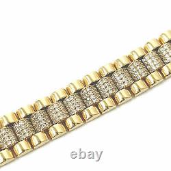 9ct Gold Kids Baby Bracelet Cubic Zirconia CZ Stones NEW Yellow 22.8g 5.5 inches