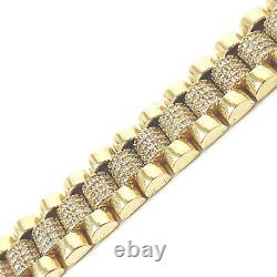 9ct Gold Kids Baby Bracelet Cubic Zirconia CZ Stones NEW Yellow 22.8g 5.5 inches