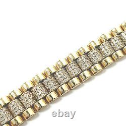 9ct Gold Kids Baby Bracelet Cubic Zirconia CZ Stones NEW Yellow 22.8g 5.5 inches