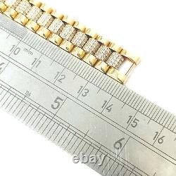 9ct Gold Kids Baby Bracelet Cubic Zirconia CZ Stones NEW Yellow 22.8g 5.5 inches