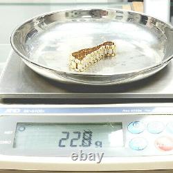 9ct Gold Kids Baby Bracelet Cubic Zirconia CZ Stones NEW Yellow 22.8g 5.5 inches