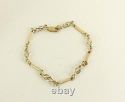 9ct Gold Knot Bracelet White & Yellow 6.7 grams Hallmarked 7 1/2'' gift box