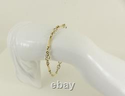 9ct Gold Knot Bracelet White & Yellow 6.7 grams Hallmarked 7 1/2'' gift box