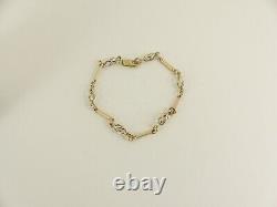 9ct Gold Knot Bracelet White & Yellow 6.7 grams Hallmarked 7 1/2'' gift box