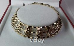 9ct Gold Ladies 5 Bar Gate Link Bracelet. 5.7 Grammes. 6.5 Inch. Hallmarked