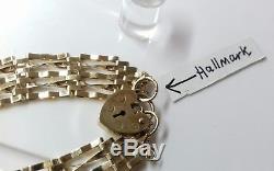 9ct Gold Ladies 5 Bar Gate Link Bracelet. 5.7 Grammes. 6.5 Inch. Hallmarked