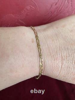 9ct Gold Ladies Anchor Link Fine Bracelet Lobster Clasp 7.5 With Box