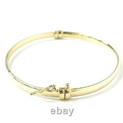 9ct Gold Ladies Bangle Plain Hinged Safety Catch Yellow 3.6g 6.5 inch 3.5mm