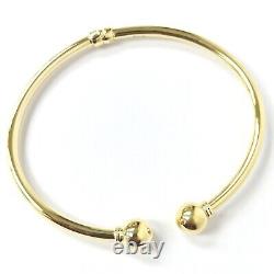 9ct Gold Ladies Bangle Torque Style Rounded Plain Hinged UK Hallmarked 7.5mm