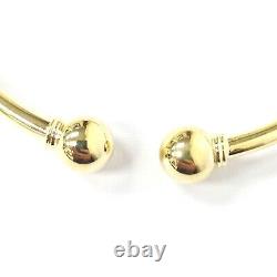 9ct Gold Ladies Bangle Torque Style Rounded Plain Hinged UK Hallmarked 7.5mm