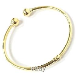 9ct Gold Ladies Bangle Torque Style Rounded Plain Hinged UK Hallmarked 7.5mm