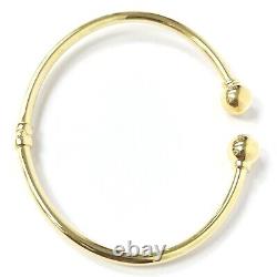 9ct Gold Ladies Bangle Torque Style Rounded Plain Hinged UK Hallmarked 7.5mm