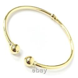 9ct Gold Ladies Bangle Torque Style Rounded Plain Hinged UK Hallmarked 7.5mm