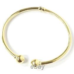 9ct Gold Ladies Bangle Torque Style Rounded Plain Hinged UK Hallmarked 7.5mm