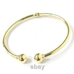 9ct Gold Ladies Bangle Torque Style Rounded Plain Hinged UK Hallmarked 7.5mm