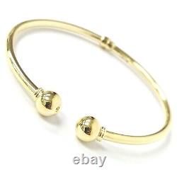 9ct Gold Ladies Bangle Torque Style Rounded Plain Hinged UK Hallmarked 7.5mm