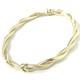 9ct Gold Ladies Bangle Twist Design Hinged Safety Catch 3.5g 6.5 Inch
