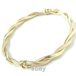 9ct Gold Ladies Bangle Twist Design Hinged Safety Catch 3.5g 6.5 inch