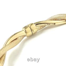 9ct Gold Ladies Bangle Twist Design Hinged Safety Catch 3.5g 6.5 inch