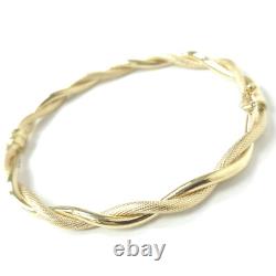 9ct Gold Ladies Bangle Twist Design Hinged Safety Catch 3.5g 6.5 inch