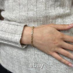 9ct Gold Ladies Bracelet UK Hallmarked Fancy Style 4.4mm Wide 2.8g 7.5 Inches