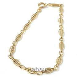 9ct Gold Ladies Bracelet UK Hallmarked Fancy Style 4.4mm Wide 2.8g 7.5 Inches